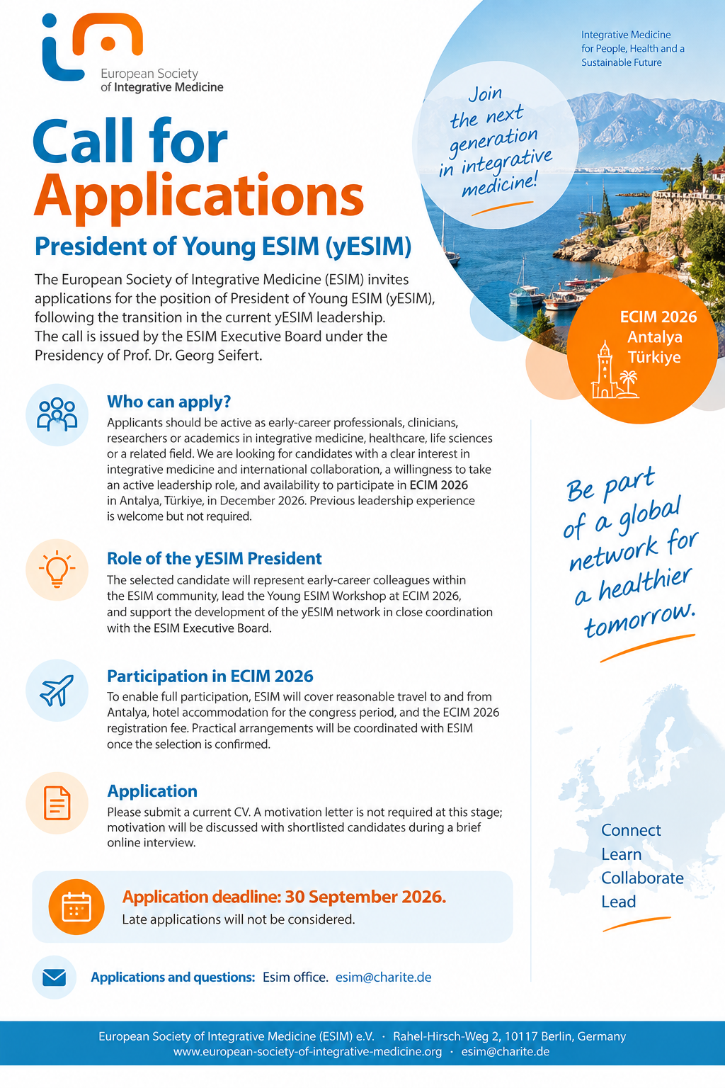Call for Applications: President of Young ESIM (yESIM)