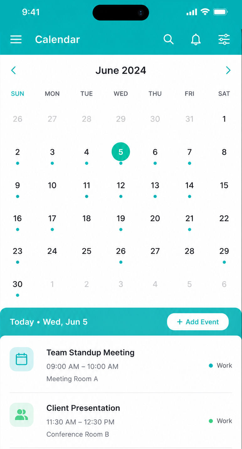 OneTouch EMR Mobile App Mockup
